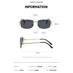 image-New Small Narrow Rimless Sunglasses Fashion Frameless Rectangle Tinted Lens Eyewear 90s Glasses for Women Men