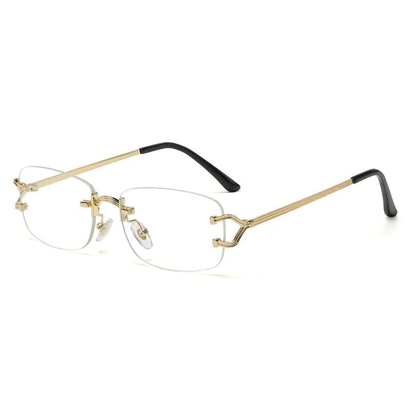 image-New Small Narrow Rimless Sunglasses Fashion Frameless Rectangle Tinted Lens Eyewear 90s Glasses for Women Men