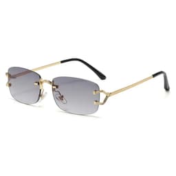 image-New Small Narrow Rimless Sunglasses Fashion Frameless Rectangle Tinted Lens Eyewear 90s Glasses for Women Men