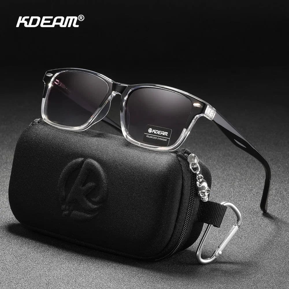 image-KDEAM All Matching Square Polarized Sunglasses For Men Women TR90 Material Frame Spring Hinges KD398