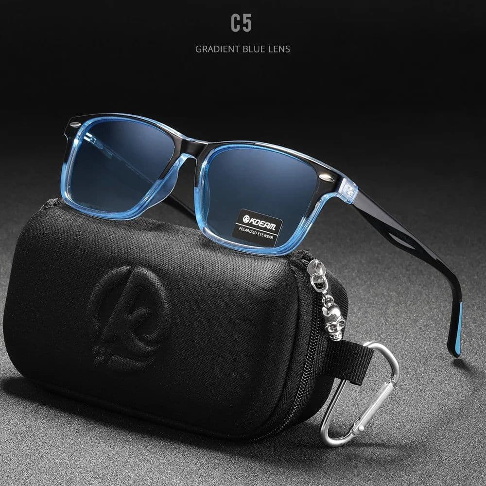 image-KDEAM All Matching Square Polarized Sunglasses For Men Women TR90 Material Frame Spring Hinges KD398