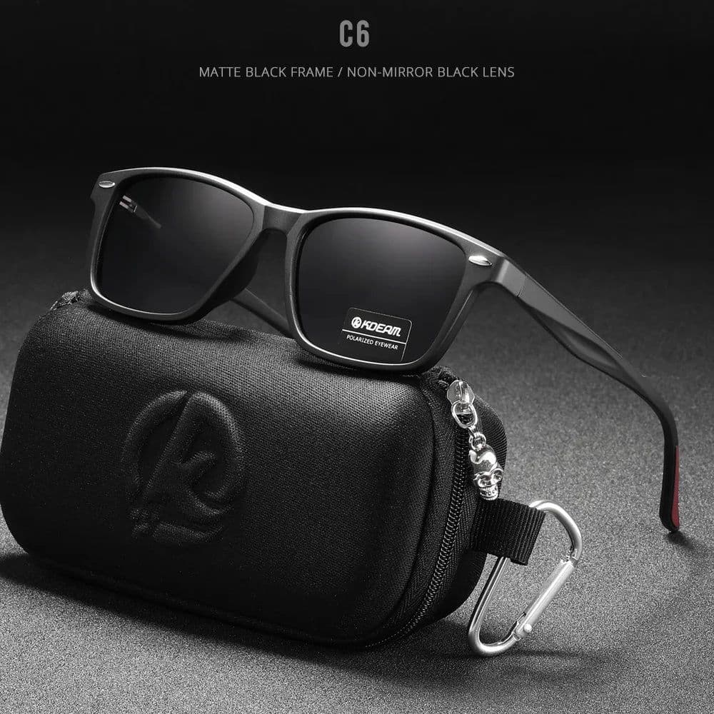 image-KDEAM All Matching Square Polarized Sunglasses For Men Women TR90 Material Frame Spring Hinges KD398