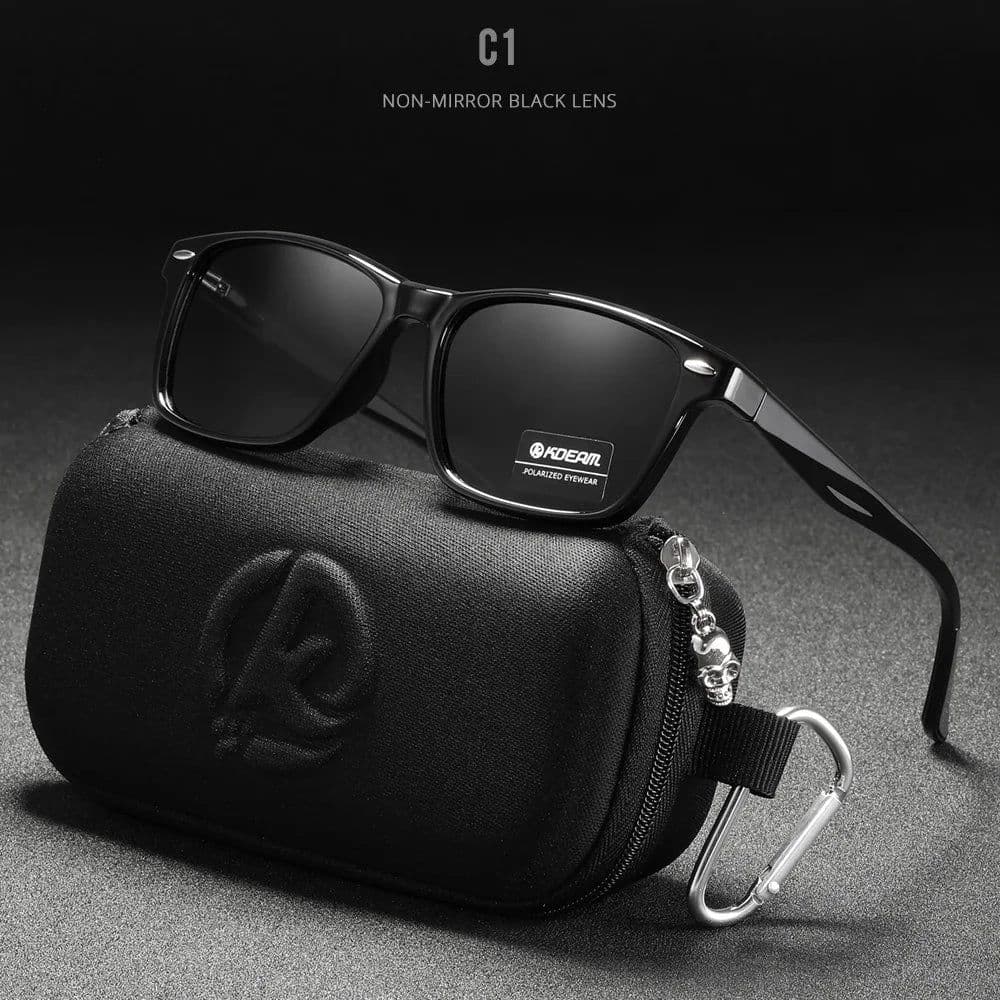 image-KDEAM All Matching Square Polarized Sunglasses For Men Women TR90 Material Frame Spring Hinges KD398