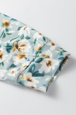 image-Parchment Twist Ribbed Floral Patchwork Top