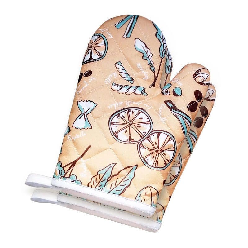 image-Kitchen Anti Ironing Gloves Heat Insulation Thickened Microwave Oven Baking Cute Barbecue High Temperature Resistant And Heat Resistant Oven Household Gloves