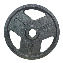 image-Triple-Grip Cast Iron Weight Plates 2in Hole Durable Black Enamel Finish