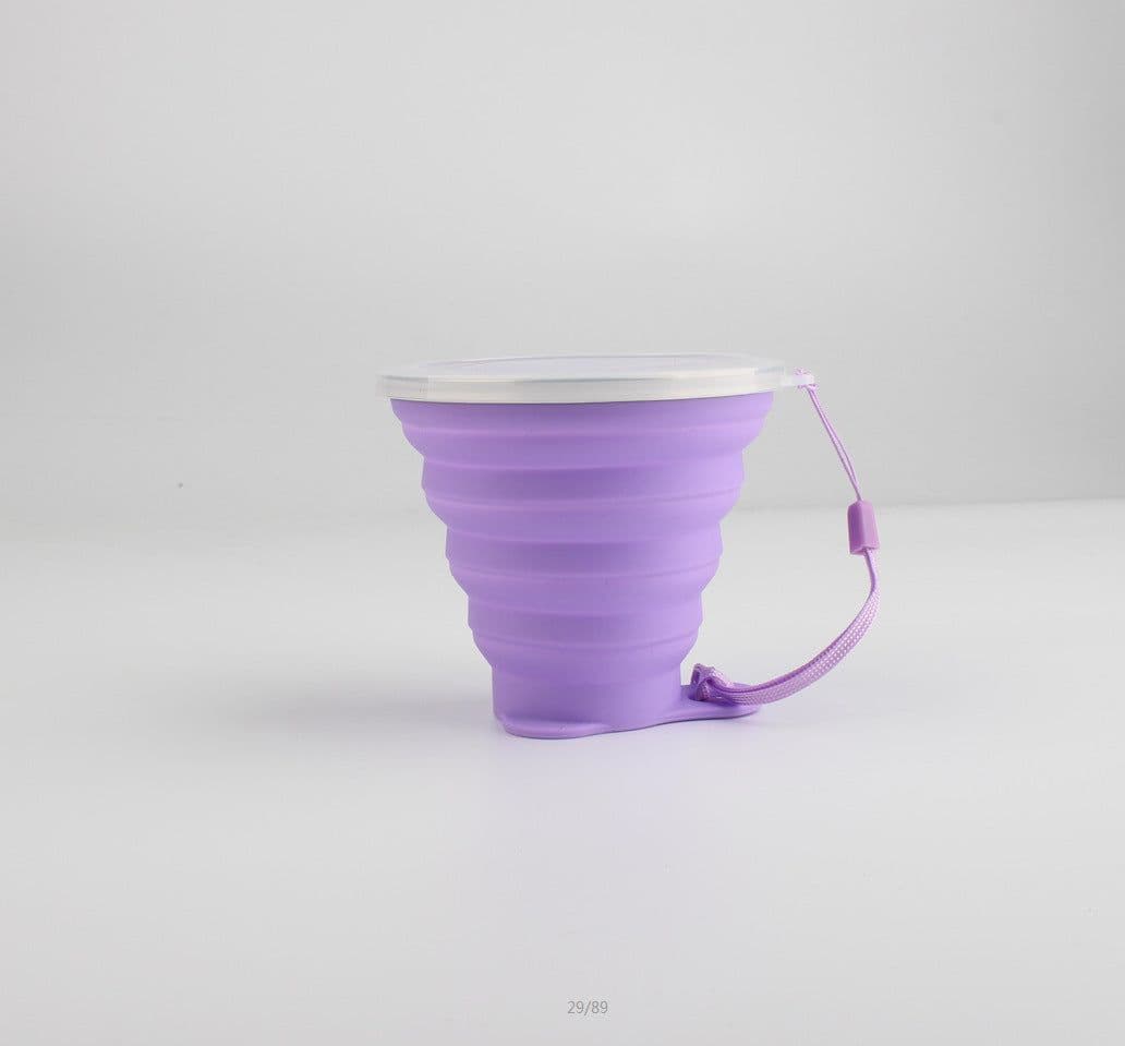 image-Silicone Folding Cup 270ML - Pink Sports Bottle