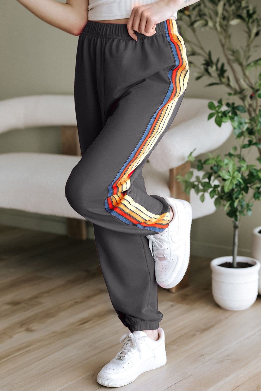 image-Light Blue Counting Rainbows High Waist Sweatpants