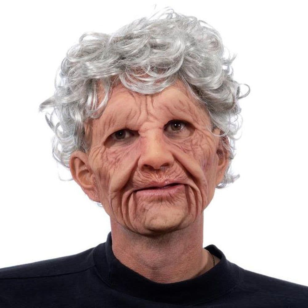 image-Old man mask white hair white beard headgear halloween