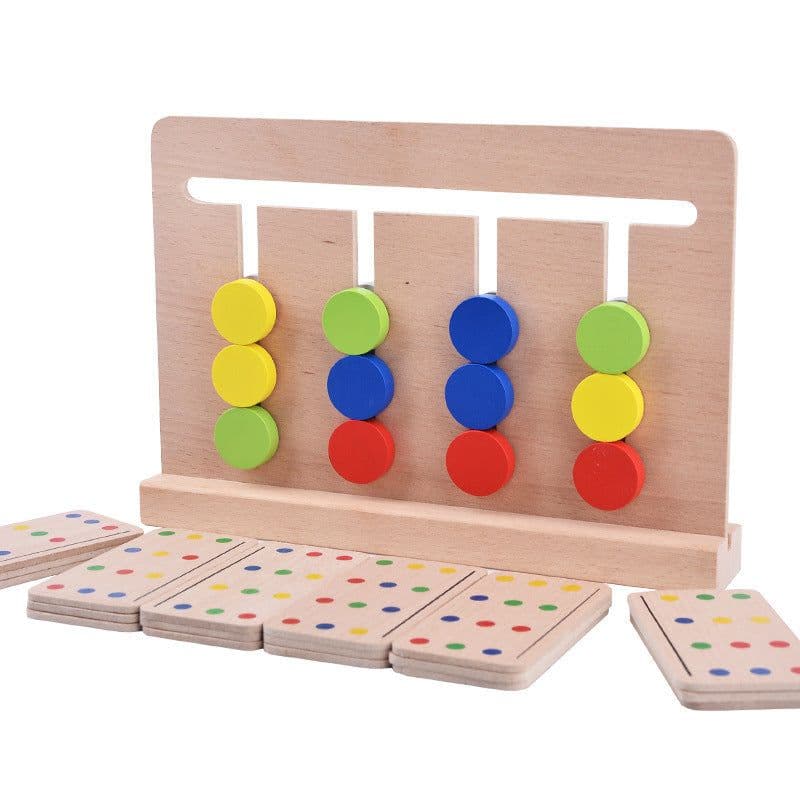 image-Wooden four-color game QZM23 children 3-6 years old enlightenment puzzle logic toys early education teaching aids 0.58