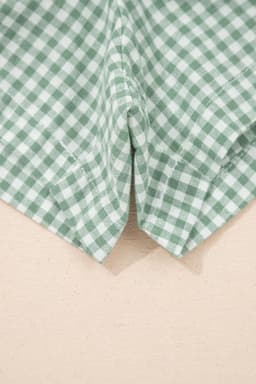 image-Red Contrast Trim Plaid Print Plus Size Shorts