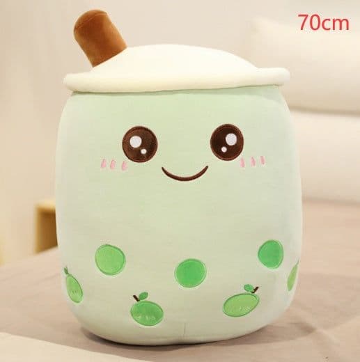 image-Cute Fruit Drink Plush Stuffed Soft Strawberry Milk Tea Plush Boba Tea Cup Toy Bubble Tea Pillow Cushion Kids Gift