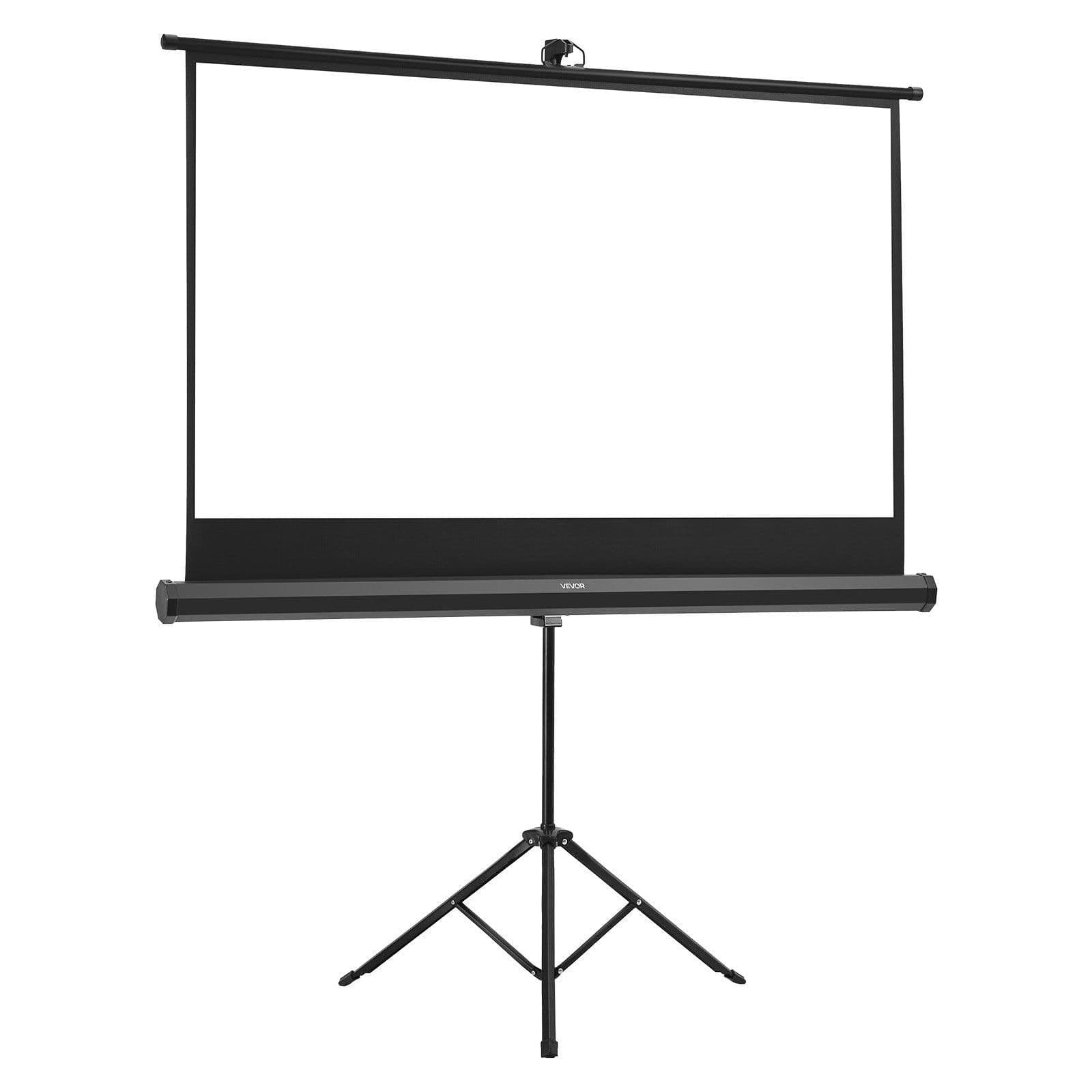 image-VEVOR Projector Screen with Stand, 60 Inch 160° Wide Angle Indoor Outdoor Projection Screen, 16:9 4K HD Wrinkleless Portable Tripod Screens with Carry Bag, for Movie Home Theater Office Presentation