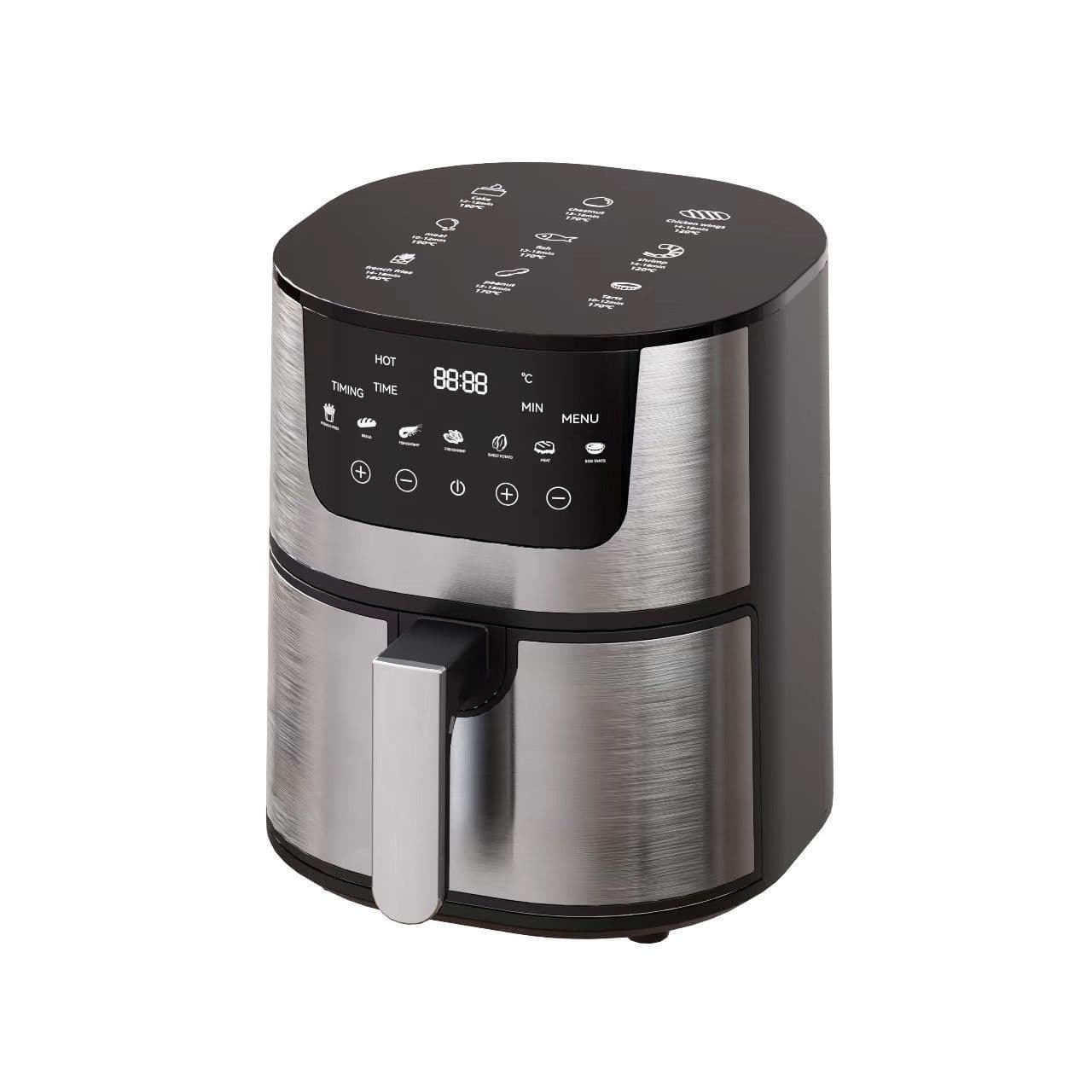 image-8L Smart Visual Air Fryer - Stainless Steel 1400W Oven