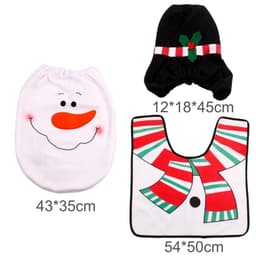 image-Merry Christmas Bathroom Curtain Santa Claus Toilet Seat Christmas Decorations