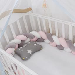image-Baby Bumper Bed Braid Knot Pillow Cushion Bumper for Infant cuna Bebe lit Crib Protector Cot Bumper Room Decor