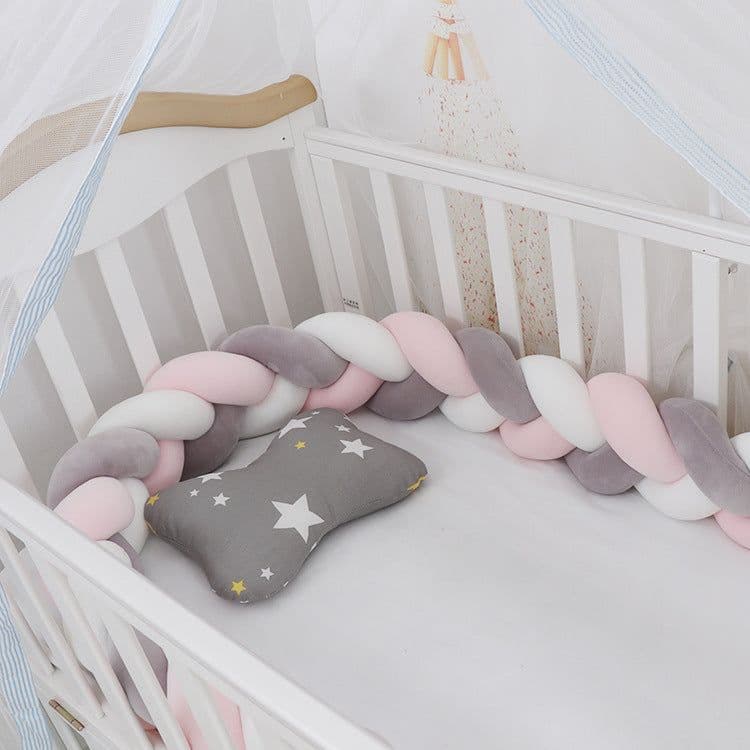 image-Baby Bumper Bed Braid Knot Pillow Cushion Bumper for Infant cuna Bebe lit Crib Protector Cot Bumper Room Decor