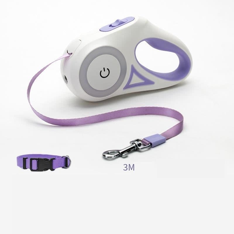 image-Dog Leash Retractable Leash And Dog Collar Spotlight Automatic Pet Dog Cat Traction Rope For Small Medium Dogs Pet Product