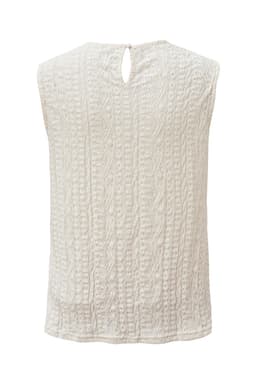 image-Guipure Lace Crochet Keyhole Back Tank Top - Apricot