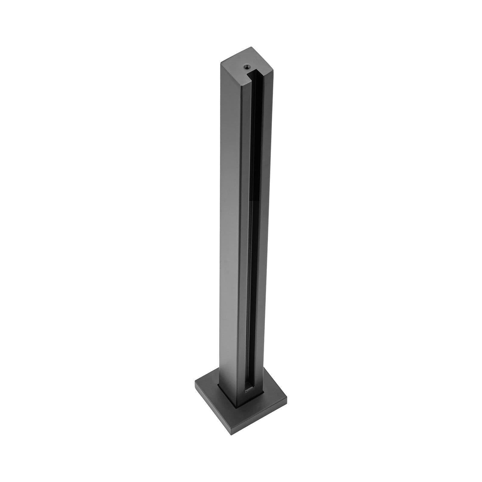 image-VEVOR Glass Clamp, 35.83" Height Glass Railing Bracket for 0.39 "-0.47 " Thickness Tempered Glass, 304 Stainless Steel Glass Mounting Clamp, Glass Shelf Bracket for Balcony, Garden, Deck, Stair, Black