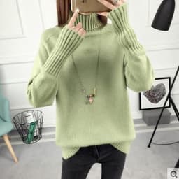 image-Gray Two Lapels Raglan Sleeve Cotton Sweater Women