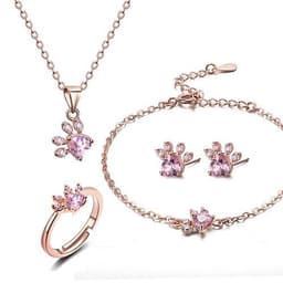 image-New Cat Bear Dog Paw Ring for Women Jewelry Sets