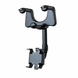image-Rotatable Retractable Rearview Mirror Phone Holder For Car