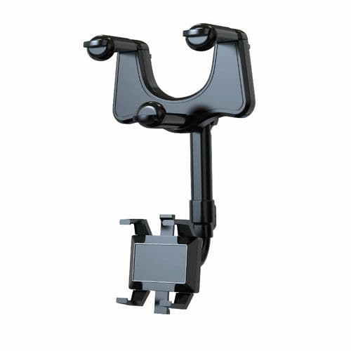 image-Rotatable Retractable Rearview Mirror Phone Holder For Car