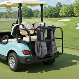 image-VEVOR Golf Cart Bag Holder, 53.9 x 7.7 x 2.4 Inch, Compatible with Most 2+2 Golf Cart Rear Seat with 1.2-Inch Square Tubes, Adjustable Rear Seat Carts Club Holder with Strap, No Drilling Required