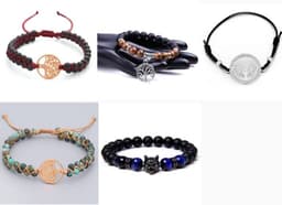image-Woven Twine Double Tree of Life Yoga Bracelet