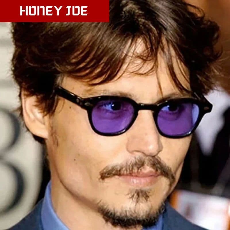 image-Fashion Johnny Depp Small Style Round Sunglasses Mens Womens Clear Tinted Lens Brand Design Party Show Sun Glasses Oculos De Sol