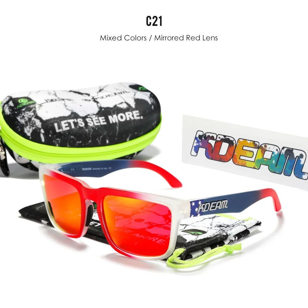image-KDEAM Casual Men's Polarized Sunglasses Outdoors 100% UV Protection Sun Glasses Women Available in 37 Different Colors KD332