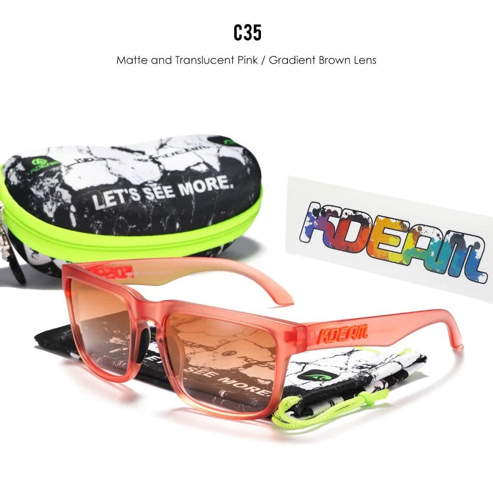image-KDEAM Casual Men's Polarized Sunglasses Outdoors 100% UV Protection Sun Glasses Women Available in 37 Different Colors KD332