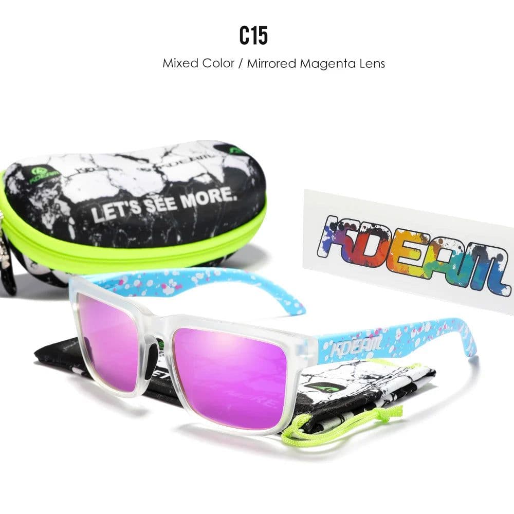 image-KDEAM Casual Men's Polarized Sunglasses Outdoors 100% UV Protection Sun Glasses Women Available in 37 Different Colors KD332