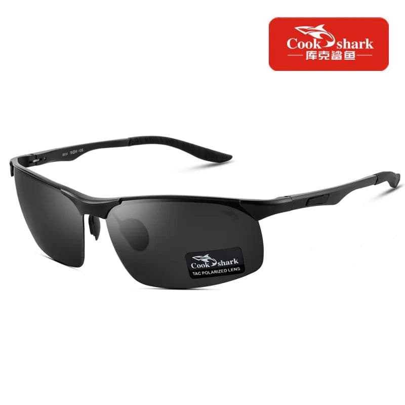 image-Cook Shark 2020 new aluminum magnesium sunglasses men's sunglasses HD polarized driving driver glasses tide