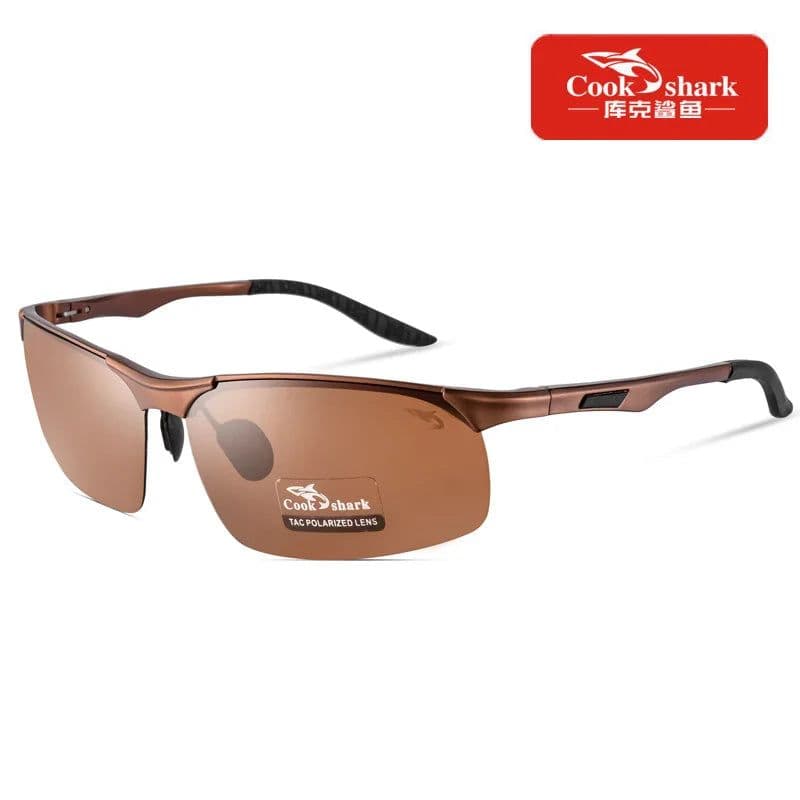 image-Cook Shark 2020 new aluminum magnesium sunglasses men's sunglasses HD polarized driving driver glasses tide