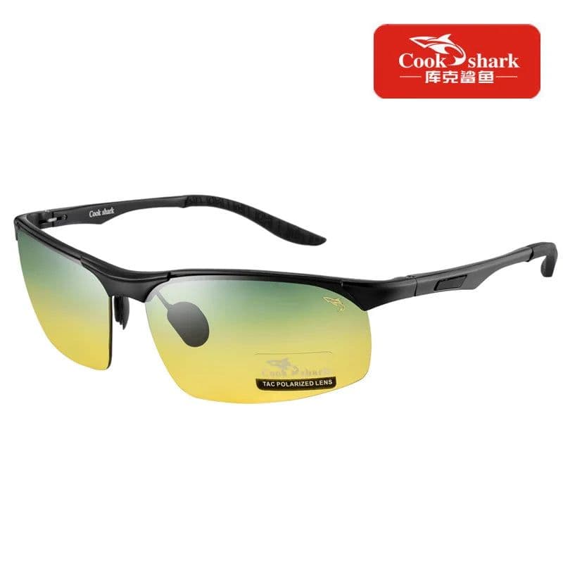 image-Cook Shark 2020 new aluminum magnesium sunglasses men's sunglasses HD polarized driving driver glasses tide