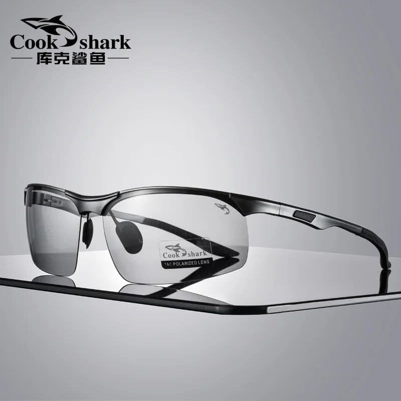 image-Cook Shark 2020 new aluminum magnesium sunglasses men's sunglasses HD polarized driving driver glasses tide