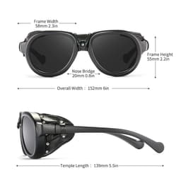 image-KDEAM Luxury Steampunk Pilot Sunglasses Men and Women Soft Leather Shield Glasses UV400 Protection KD2095