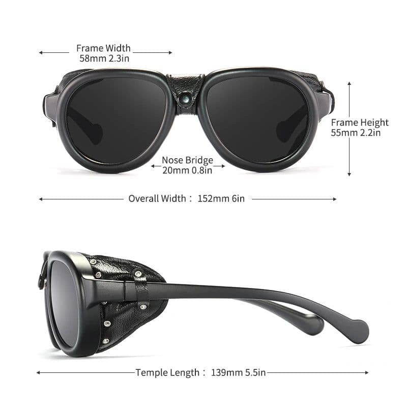 image-KDEAM Luxury Steampunk Pilot Sunglasses Men and Women Soft Leather Shield Glasses UV400 Protection KD2095