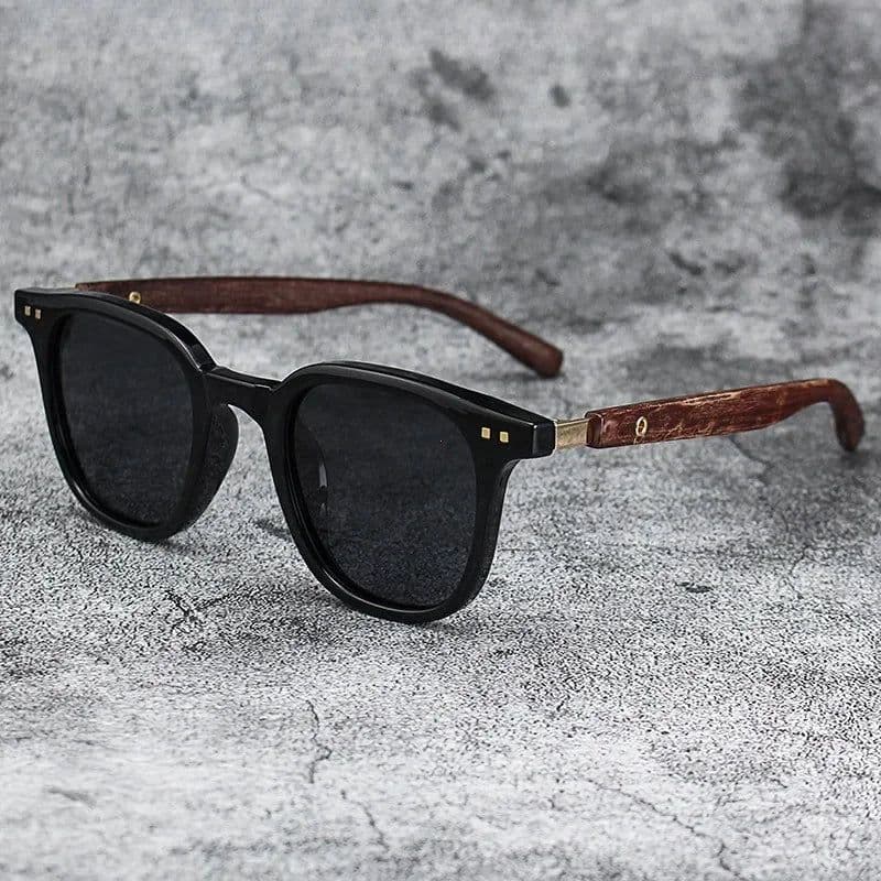 image-Sunglasses for Men Women's Trendy Retro Wood Grain Polarized UV Protection Eyewear Cycling Outdoor Street Photography