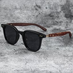 image-Sunglasses for Men Women's Trendy Retro Wood Grain Polarized UV Protection Eyewear Cycling Outdoor Street Photography