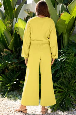 image-Flamingo Crop Pullover Wide Leg Pants Set - 2 Piece