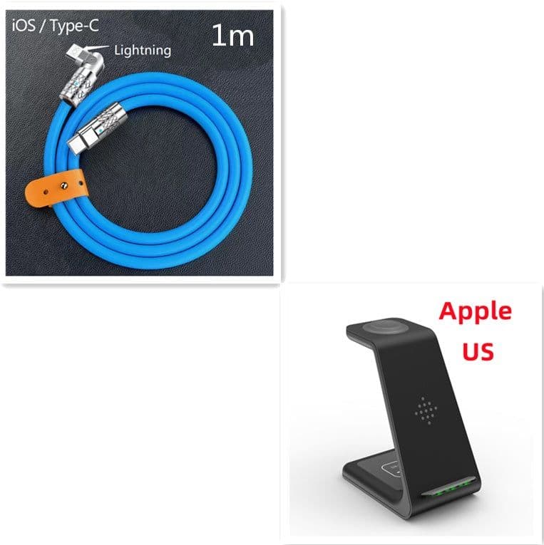 image-3 In 1 Fast Charging Station Wireless Charger Stand Wireless Quick Charge Dock For Phone Holder