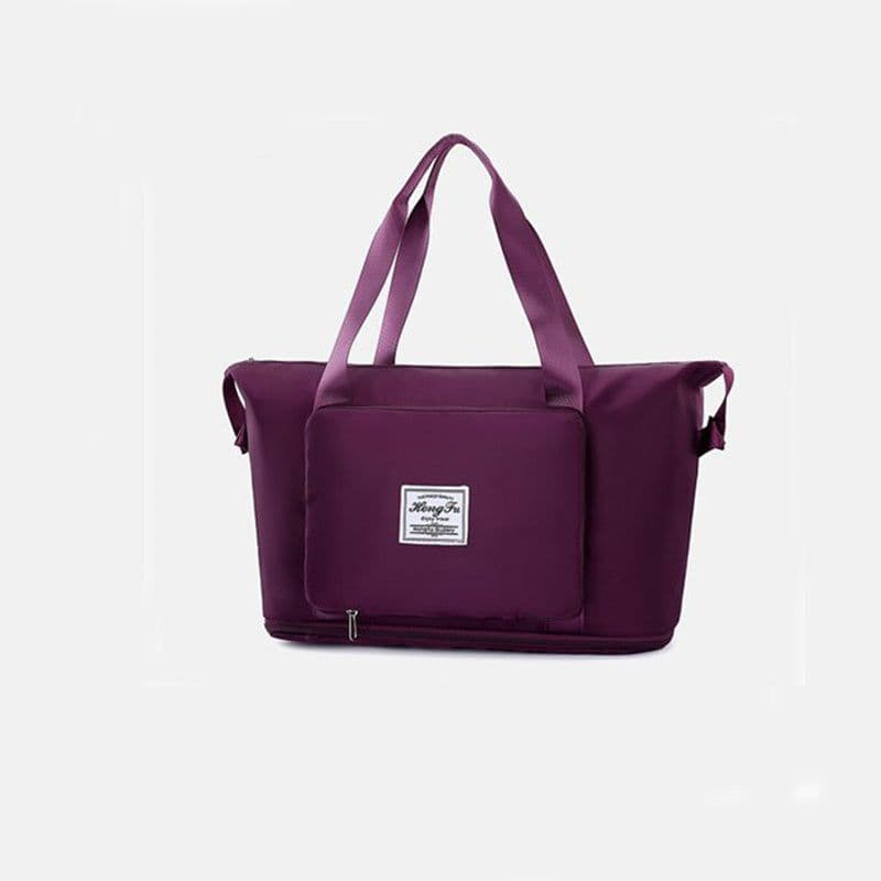 image-Foldable Storage Travel Bag Waterproof Large Capacity Gym Fitness Bag Weekender Overnight For Women