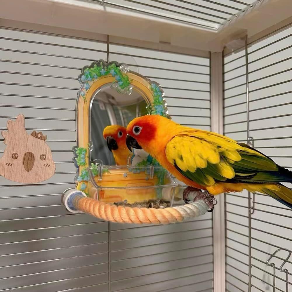 image-Gradient Colorful Bird Rope Perch Stand For Bird Cages Bendable Climbing Rope Cage Accessory Toy For Cockatiel Parakeet Sugar Glider