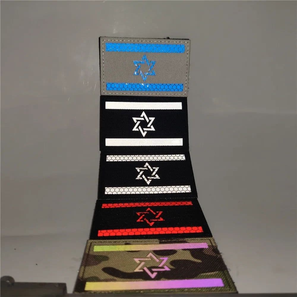 image-1pcs Embroidery Israel Flag Brassard Tactical Patch Cloth Punisher Armband Army Hook And Loop Emblem Morale Combat Badge
