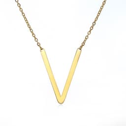 image-Fabulous Rose Gold Plated Stainless Steel Initial Letter Pendant Necklace