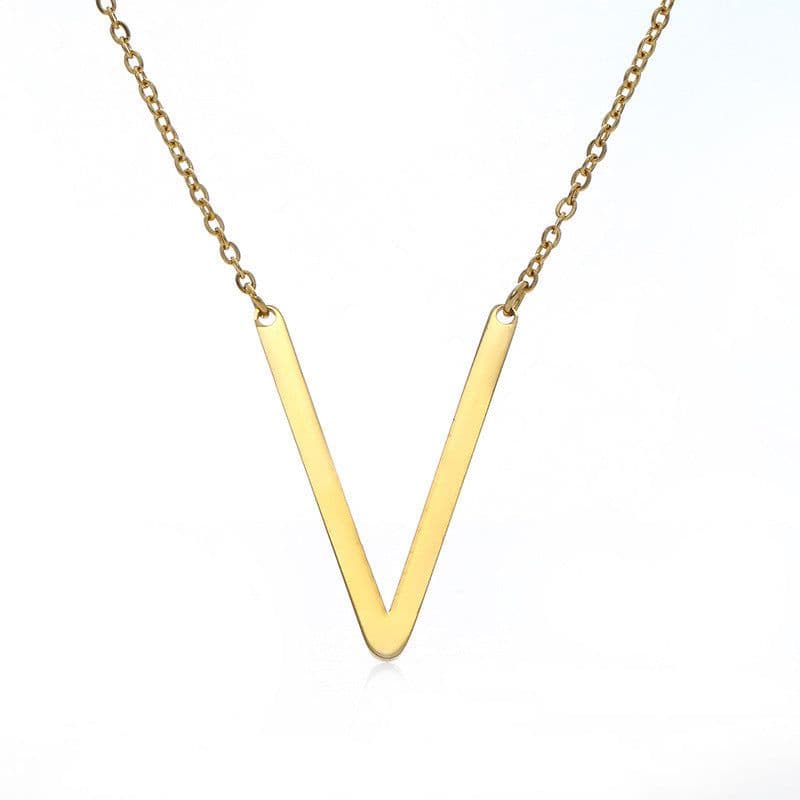 image-Fabulous Rose Gold Plated Stainless Steel Initial Letter Pendant Necklace