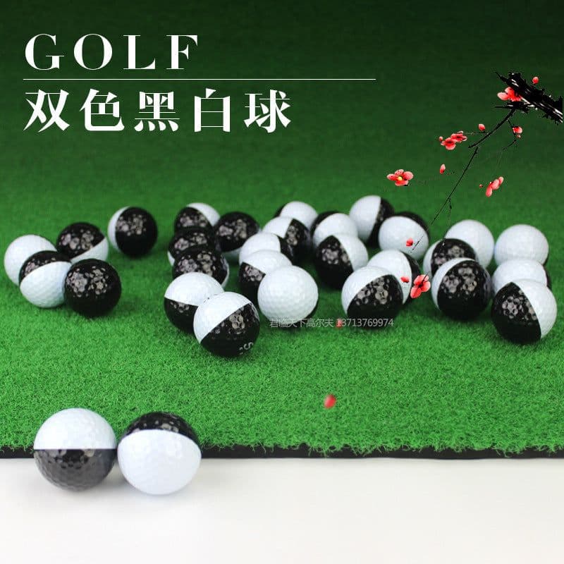 image-DOMINANT 1 Golf Ball - Black White Aiming Line 42.7mm